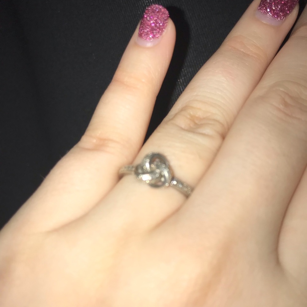 Knot Ring Sterling Silver with Dot Design - Picture 2 of 6